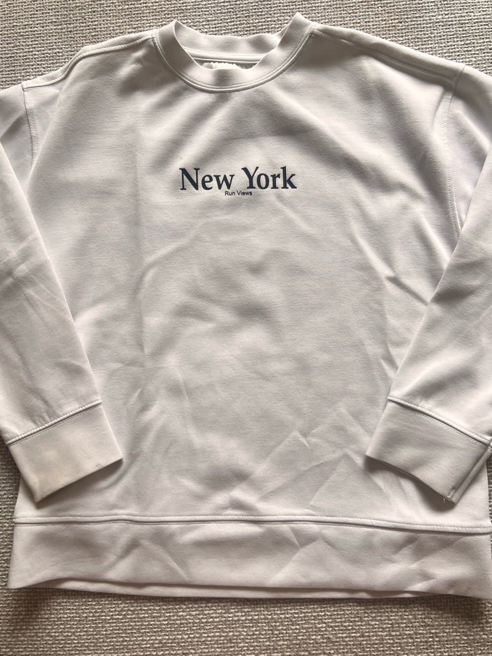 Zara Kids New York Run Views Graphic Sweatshirt Cream Size 9-10